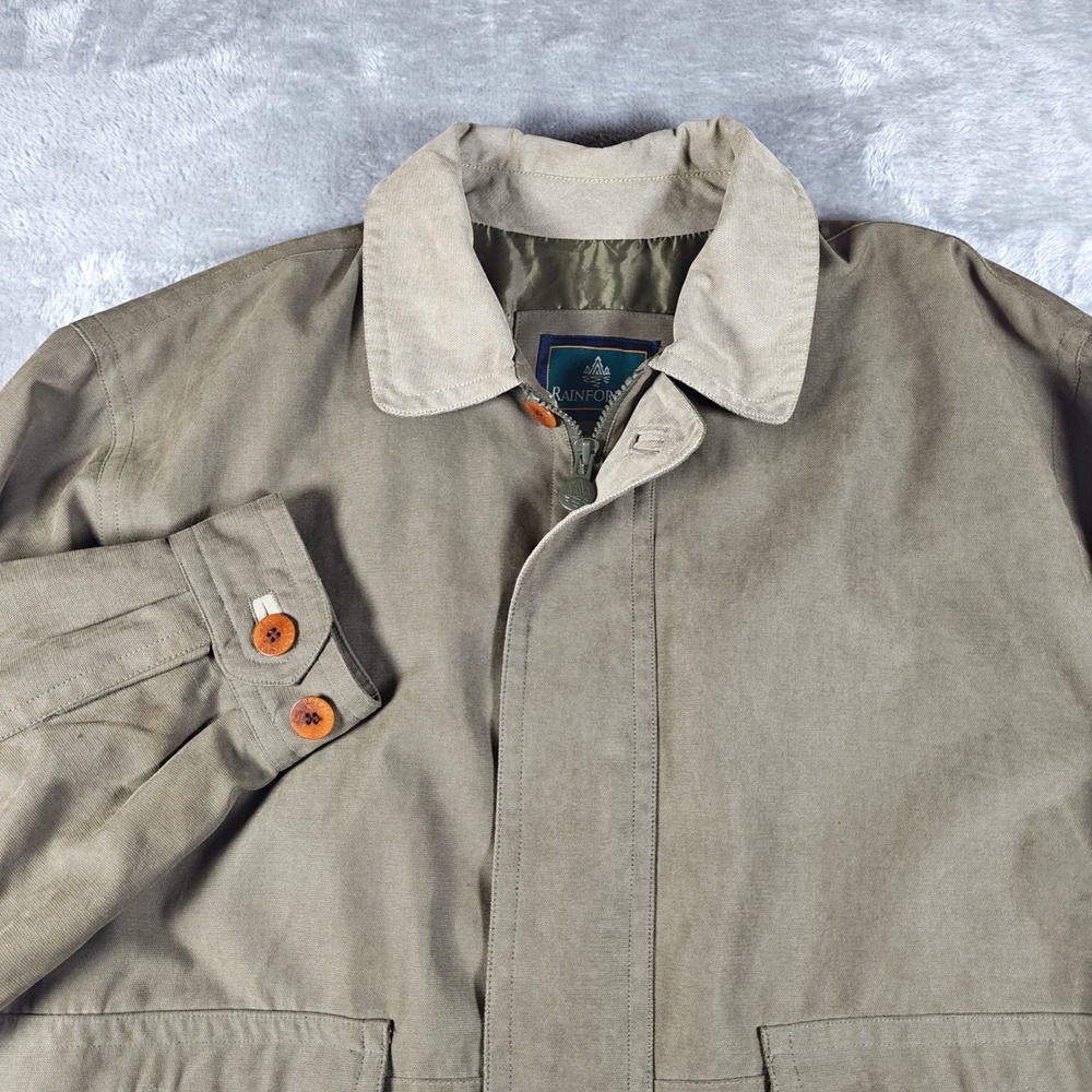 Rainforest Jacket Mens Large Green Field Utility Chore Full Zip Outdoor Workwear - Picture 8 of 14